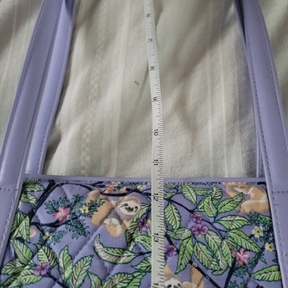 Vera Bradley Hanging Around Sloth Tote Bag Lavender Purple Rare Retired Print - Picture 7 of 8